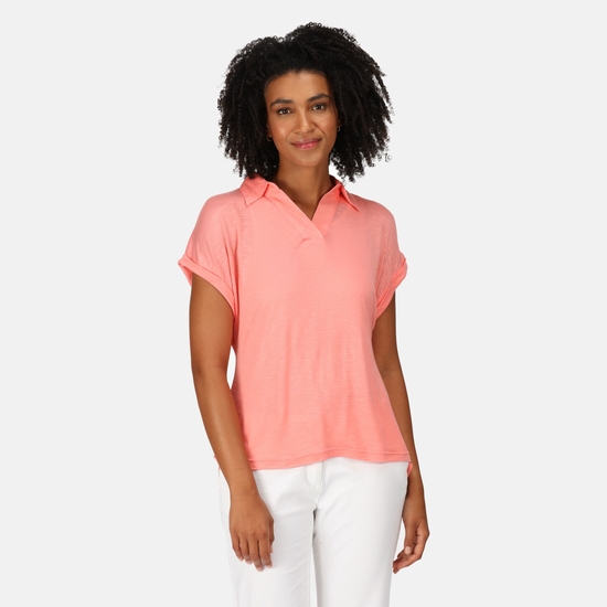Women's Lupine Collard T-Shirt Shell Pink 