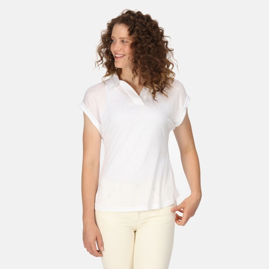 Women's Lupine Collard T-Shirt White 