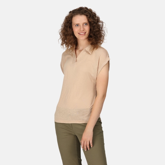 Lupine Collard T-Shirt für Damen Beige
