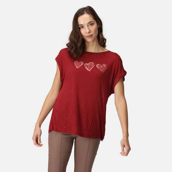 Roselynn Femme T-shirt à imprimé graphique Rouge