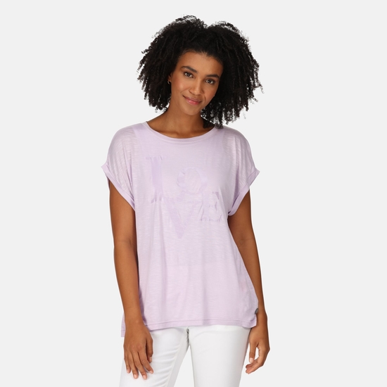 Roselynn T-Shirt mit Graphik-Print für Damen Lila