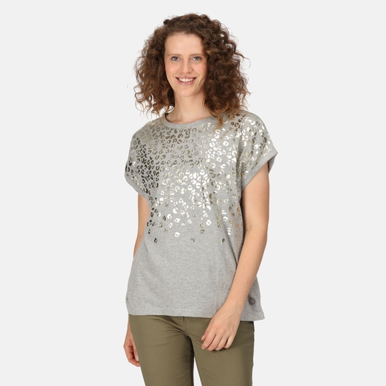 Roselynn T-Shirt mit Graphik-Print für Damen Grau