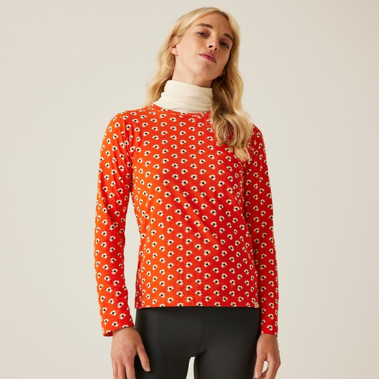 Orla Kiely Long Sleeve Winter Tee Clover Red