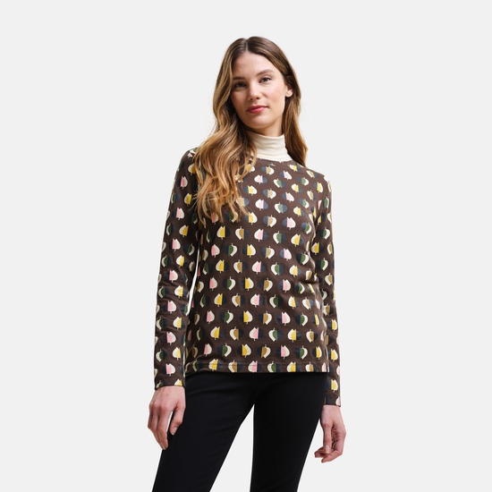 Orla Kiely Long Sleeve Winter Tee Tiny Elm Grey