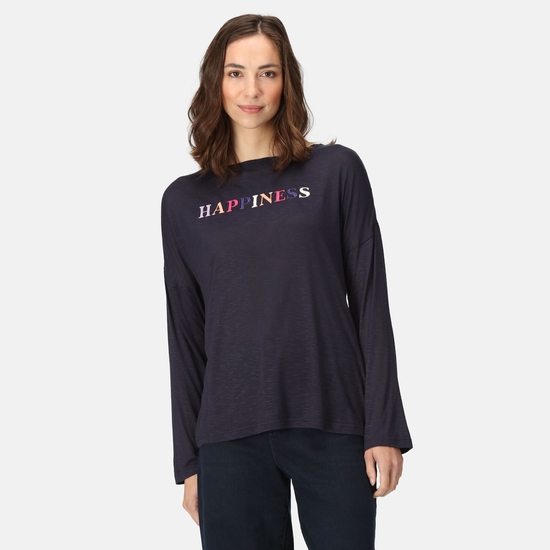 Women's Carlene Graphic T-Shirt Navy Happiness