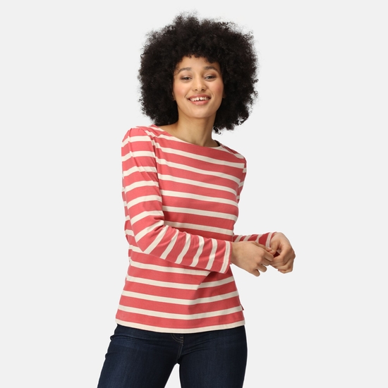 Women's Federica Striped T-Shirt Mineral Red Light Vanilla