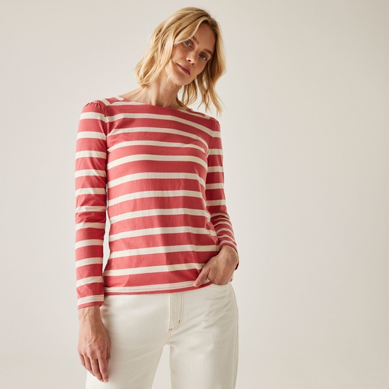Women's Federica Striped T-Shirt Mineral Red Light Vanilla