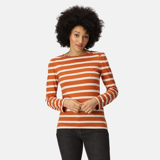 Federica Femme T-shirt rayé Orange