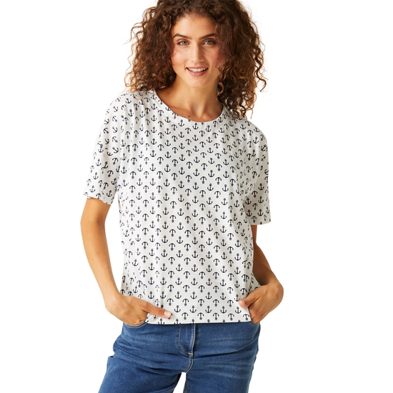 Women's Abaya T-Shirt White Anchor Print
