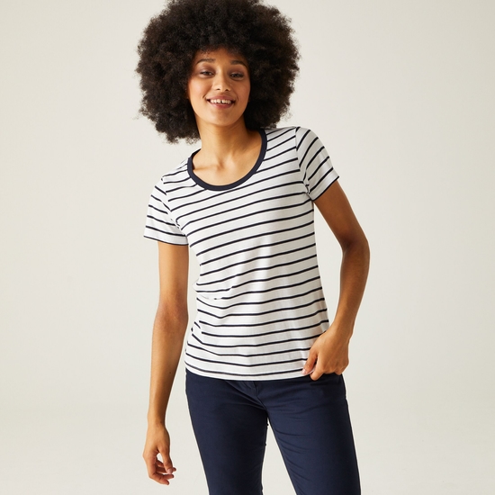Women's Filandra VIII T-Shirt White Navy Stripe