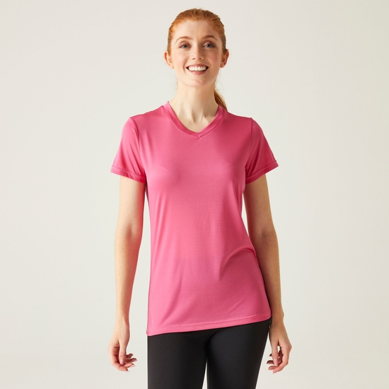 Women's Fingal V-Neck T-Shirt Flamingo Pink
