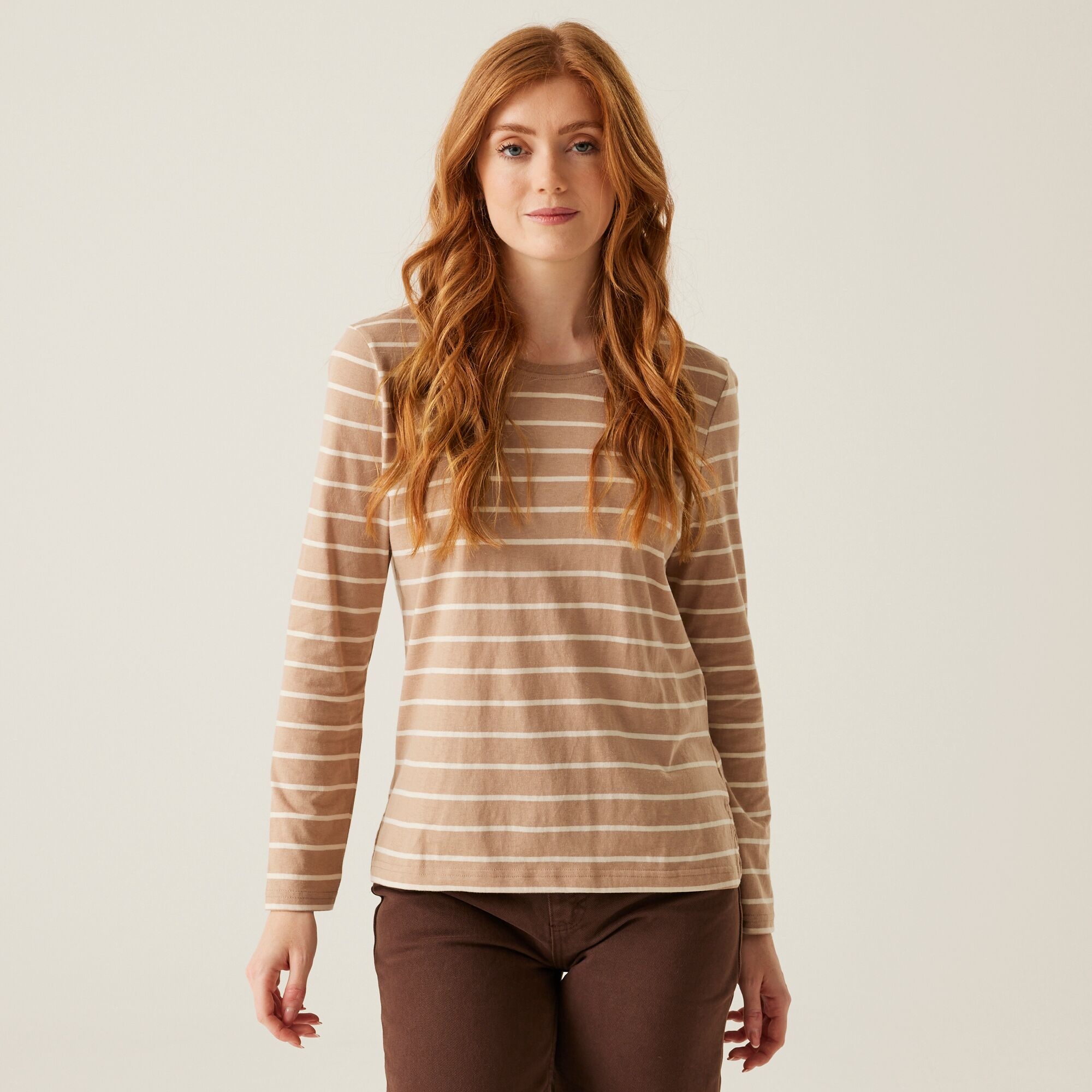 Regatta Women's Federica Ii Long Sleeved T-Shirt - Beige Size 8