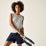 White Navy Double Stripe 