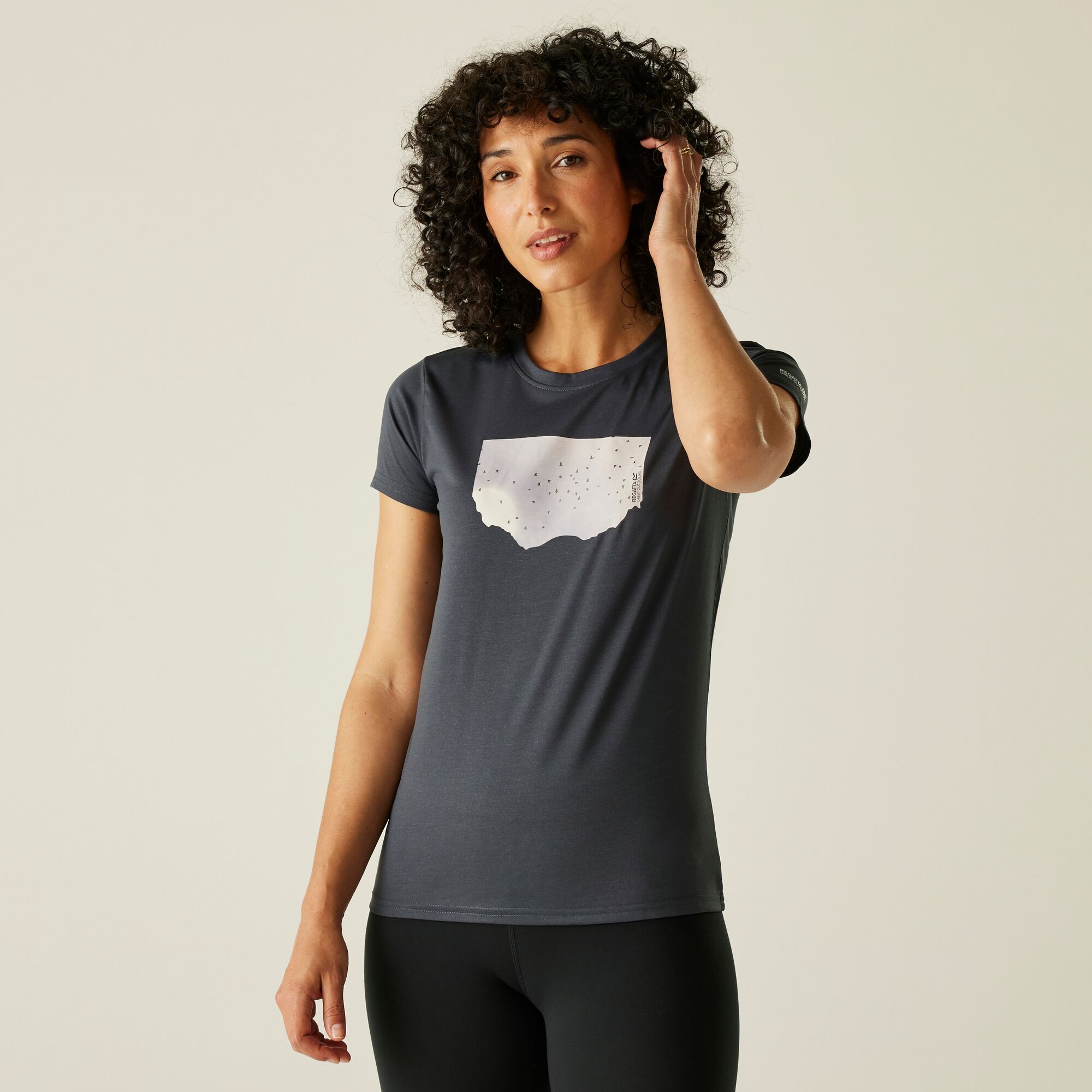 Regatta Women's Quick-drying Fingal Stretch T-shirt Seal Grey, Size: 8