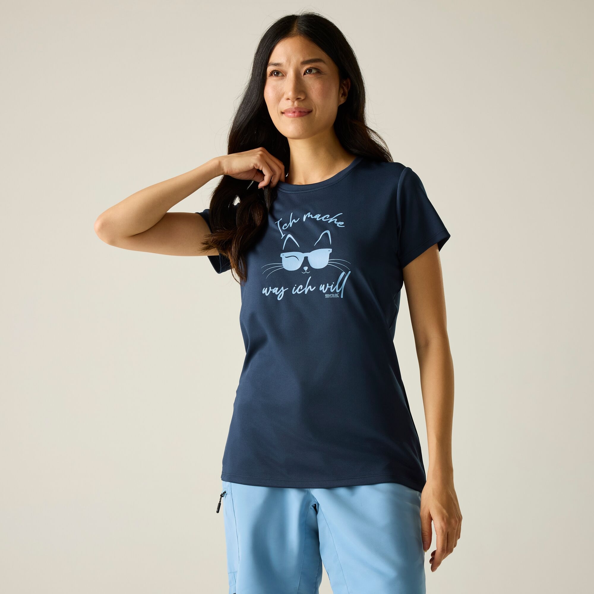 Regatta Koszulka damska Fingal Slogan Niebieski