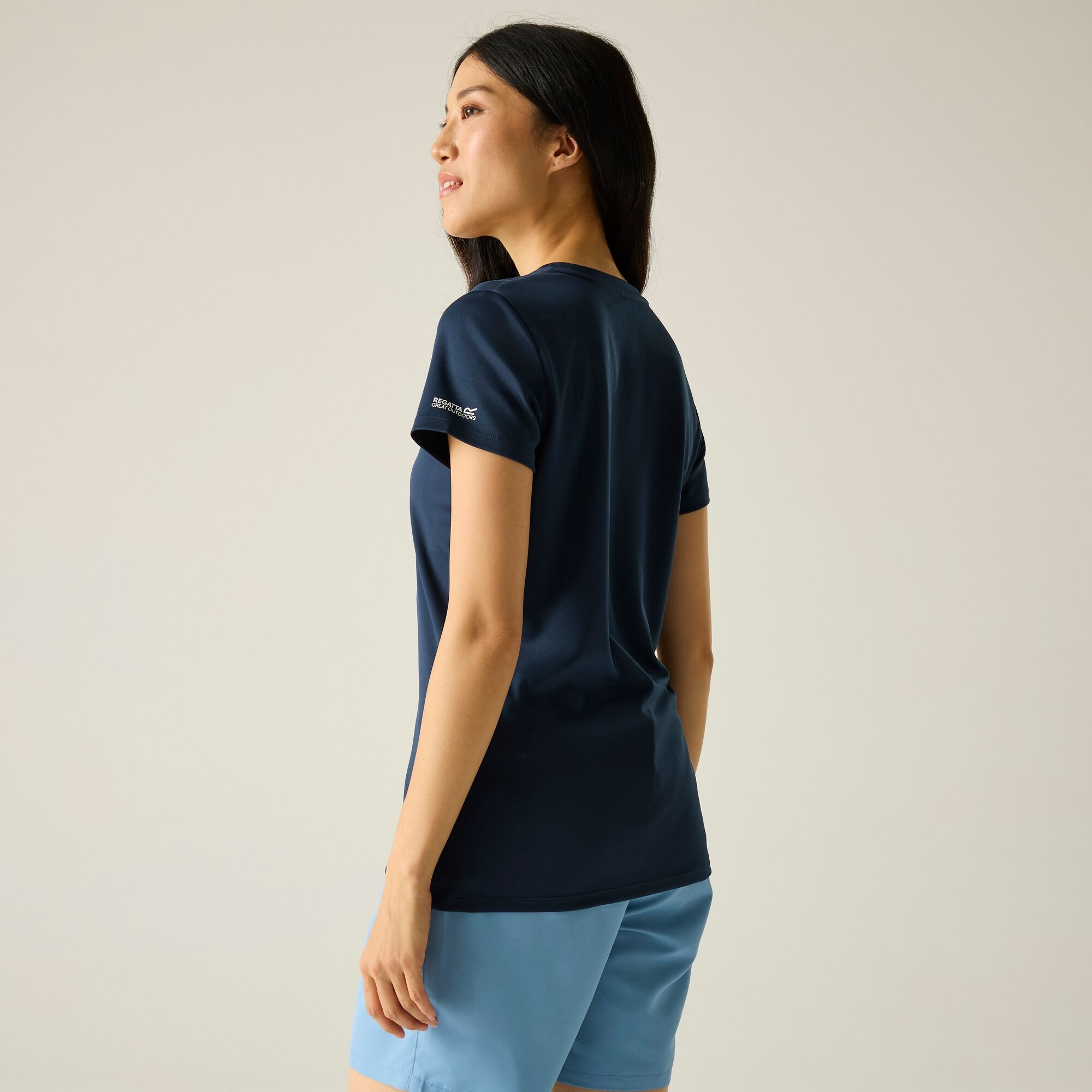 Regatta Women's Fingal Slogan Short Sleeved T-Shirt in Mid Navy | Size: 8 - Image 1