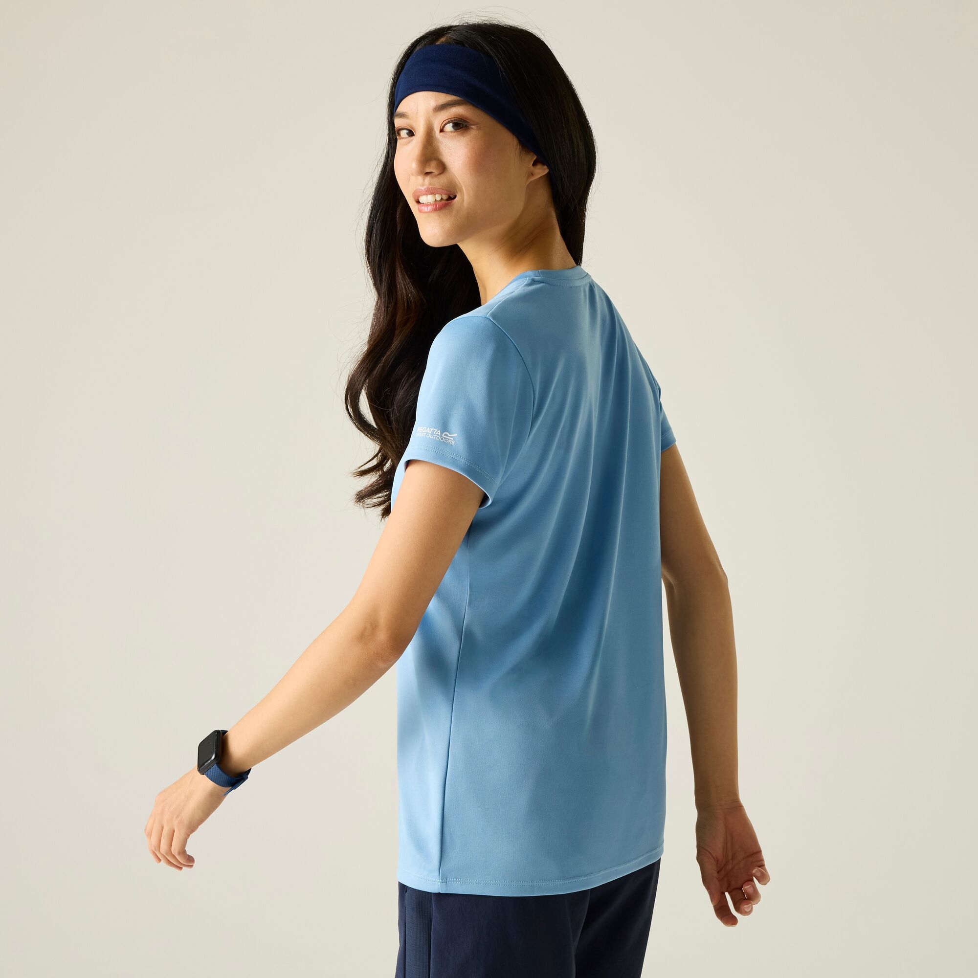 Regatta Women's Baby Blue Fingal Short Sleeved Graphic T-Shirt In | Size: 8 - Image 1
