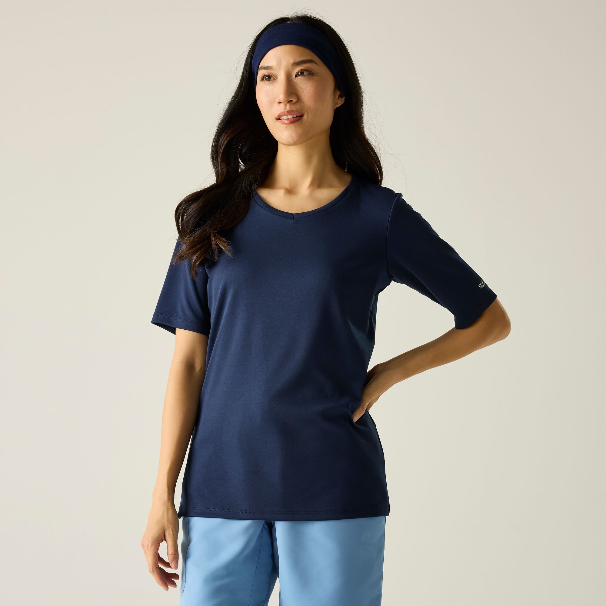 Regatta   Koszulka damska Fingal V-Neck Niebieski