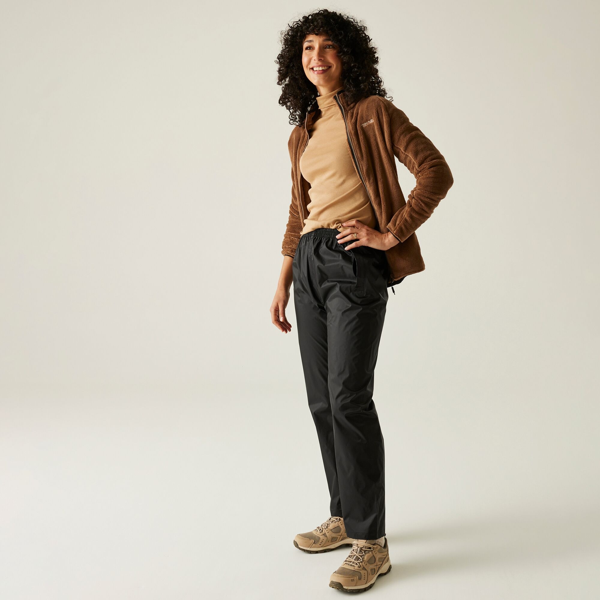 Regatta Spodnie damskie ochronne wodoodporne Pack It Czarny