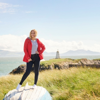 Kimberley Walsh Bertille Lightweight Hooded Waterproof Jacket True Red