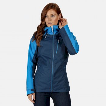 Women's Highton Stretch Waterproof Hooded Walking Jacket Dark Denim Blue Aster