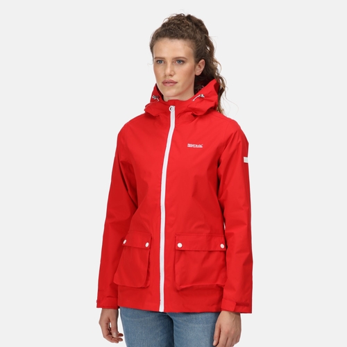 Women s Baysea Waterproof Jacket True Red Abstract Regatta ROW