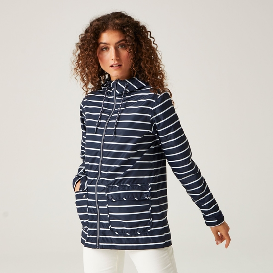 Women's Bayletta Waterproof Jacket Navy White Stripe
