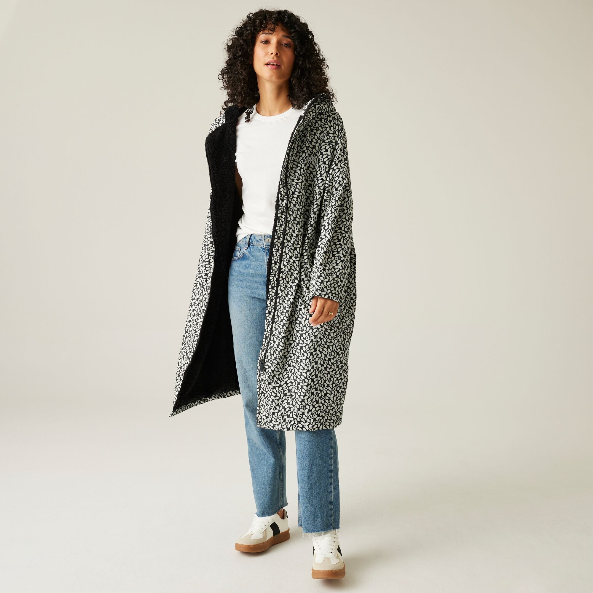 Regatta Orla Kiely - Damski Płaszcz Plażowy Wodoodporny Changing Robe Czarny, Rozmiar: One Size