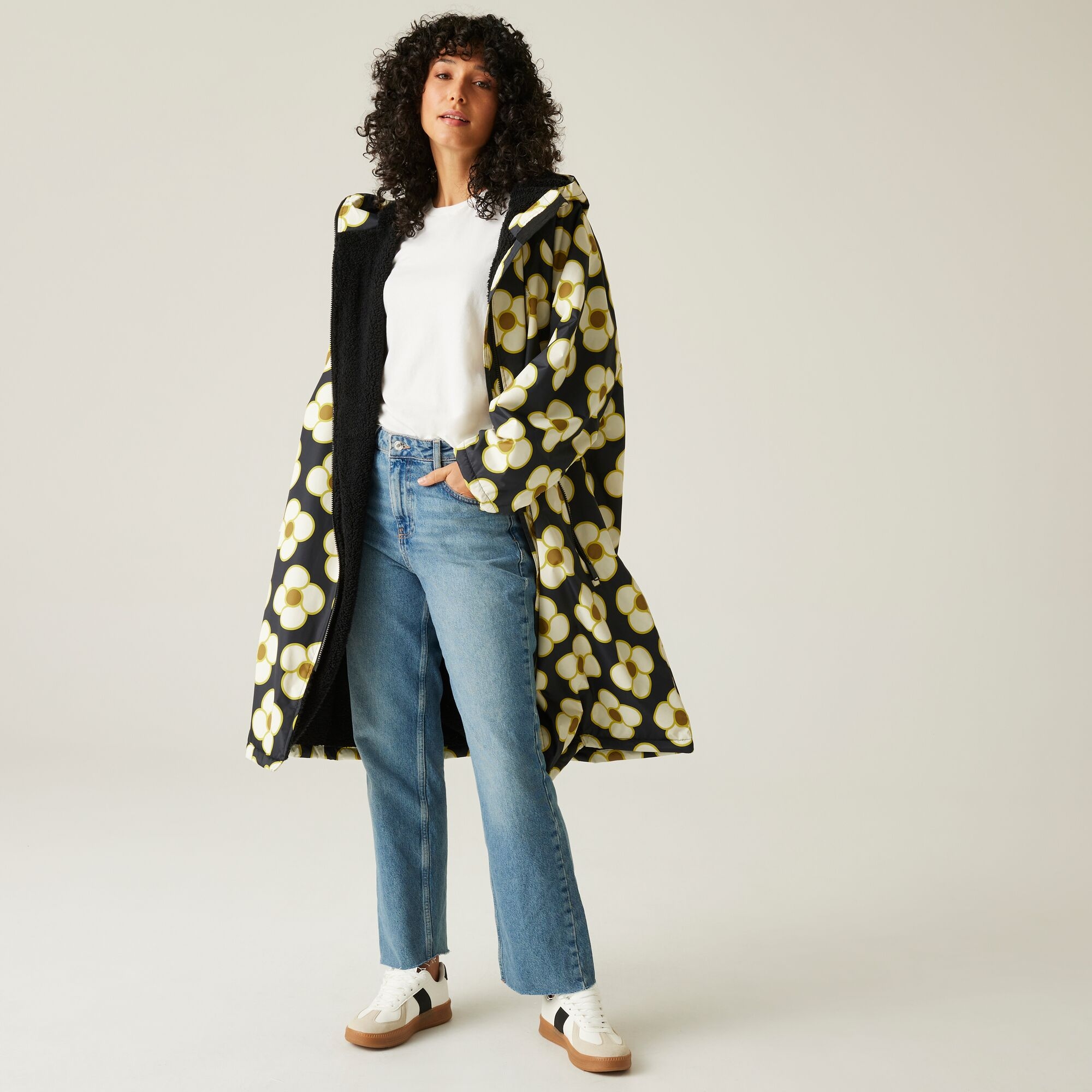 Regatta Orla Kiely - Damski Płaszcz Plażowy Wodoodporny Changing Robe Czarny, Rozmiar: One Size