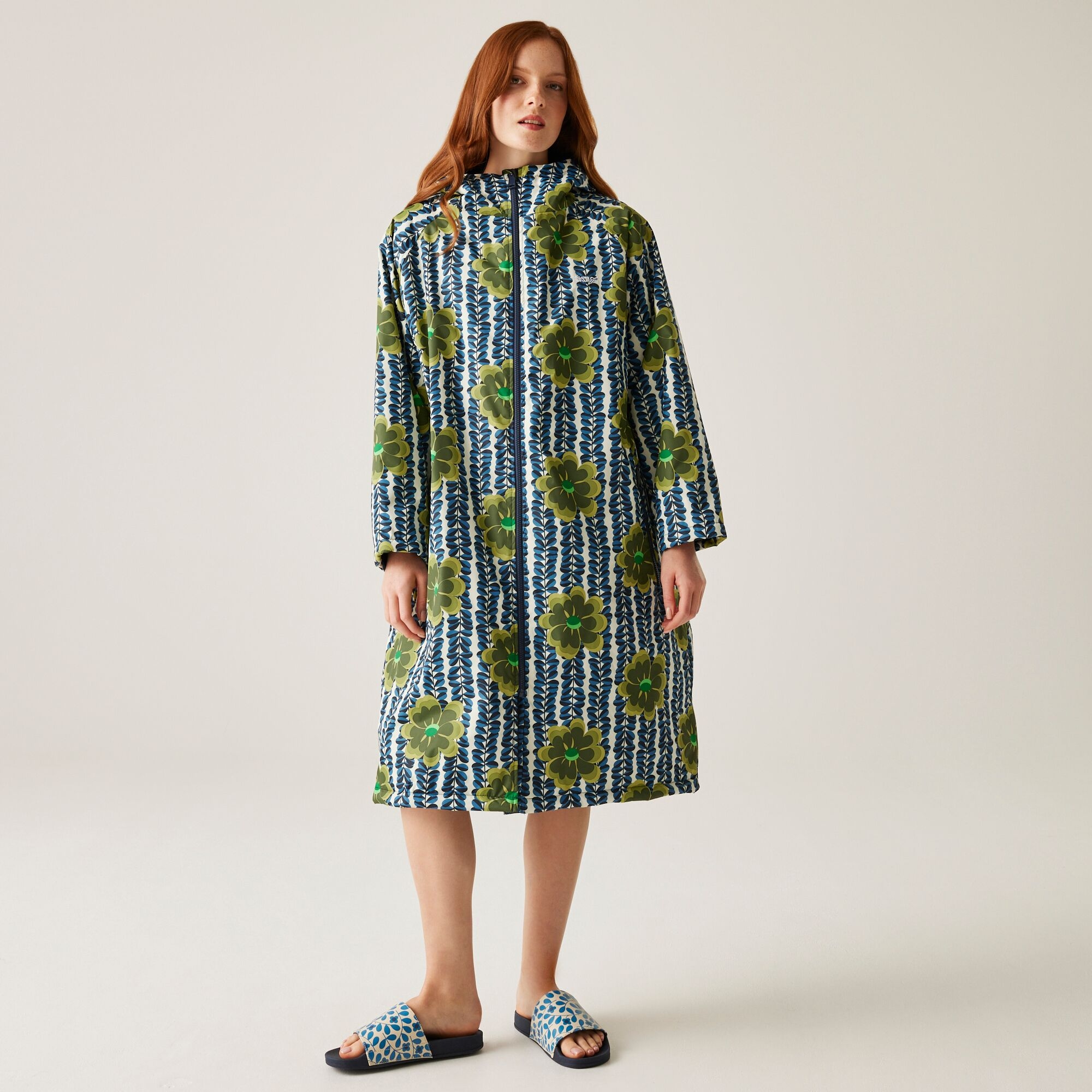 Regatta Orla Kiely - Damski Płaszcz Plażowy Wodoodporny Changing Robe Zielony, Rozmiar: One Size
