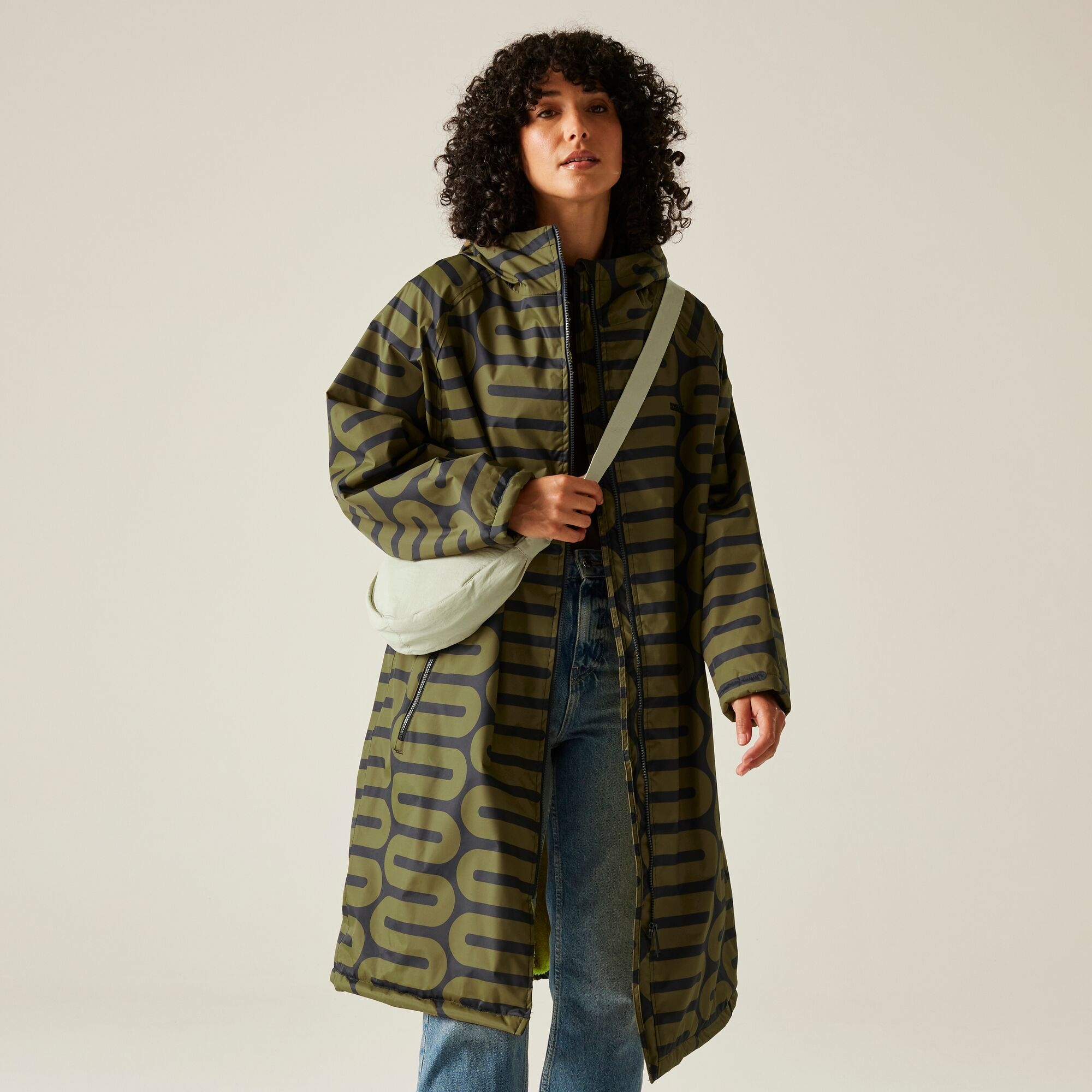 Regatta Orla Kiely Płaszcz damski plażowy wodoodporny Changing Robe Zielony