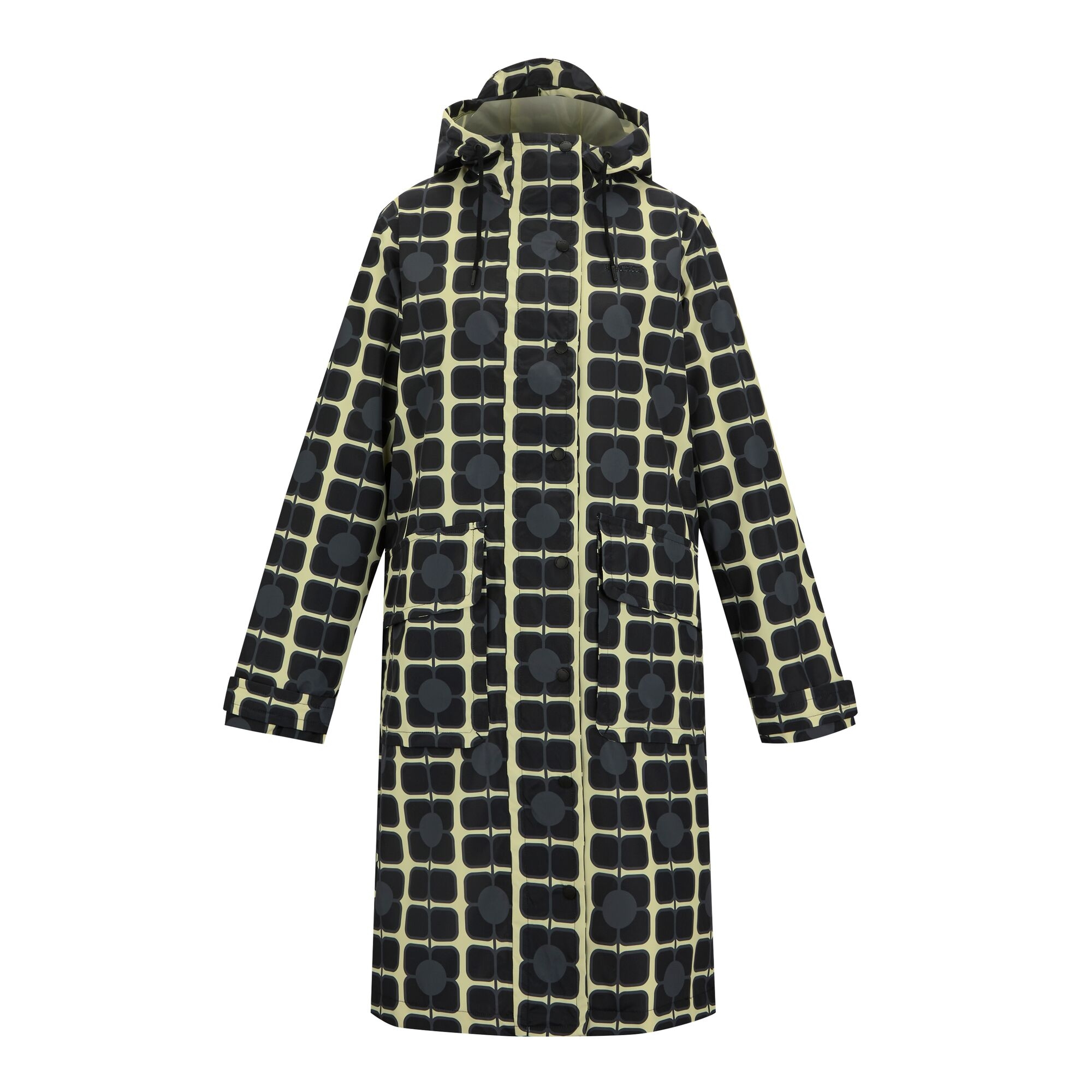 ジャケット・アウター HOLY IN CODE heavy over duffle coat Orla Kiely Longer Length Waterproof Jacket - Giant Poppy Mono