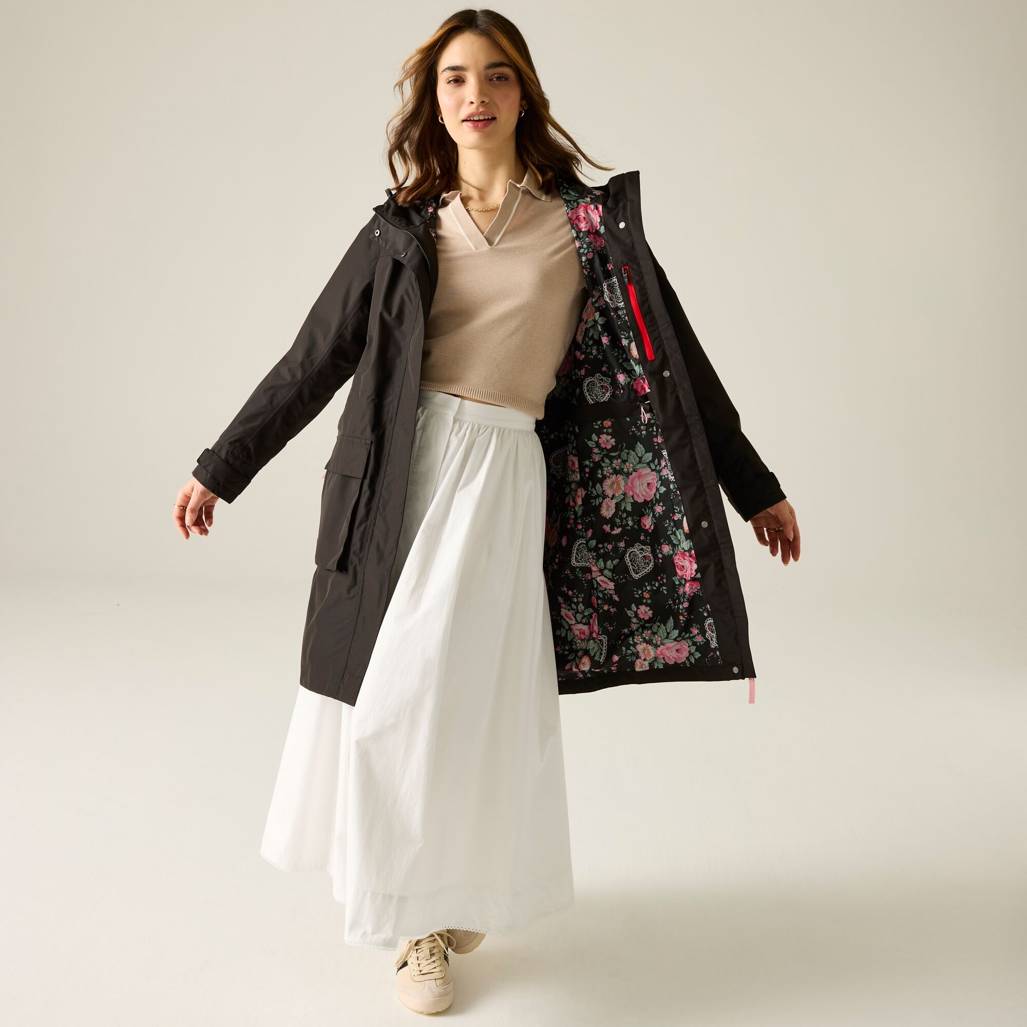 Regatta Cath Kidston Long Shell Jacket Size: 20 Women's Black