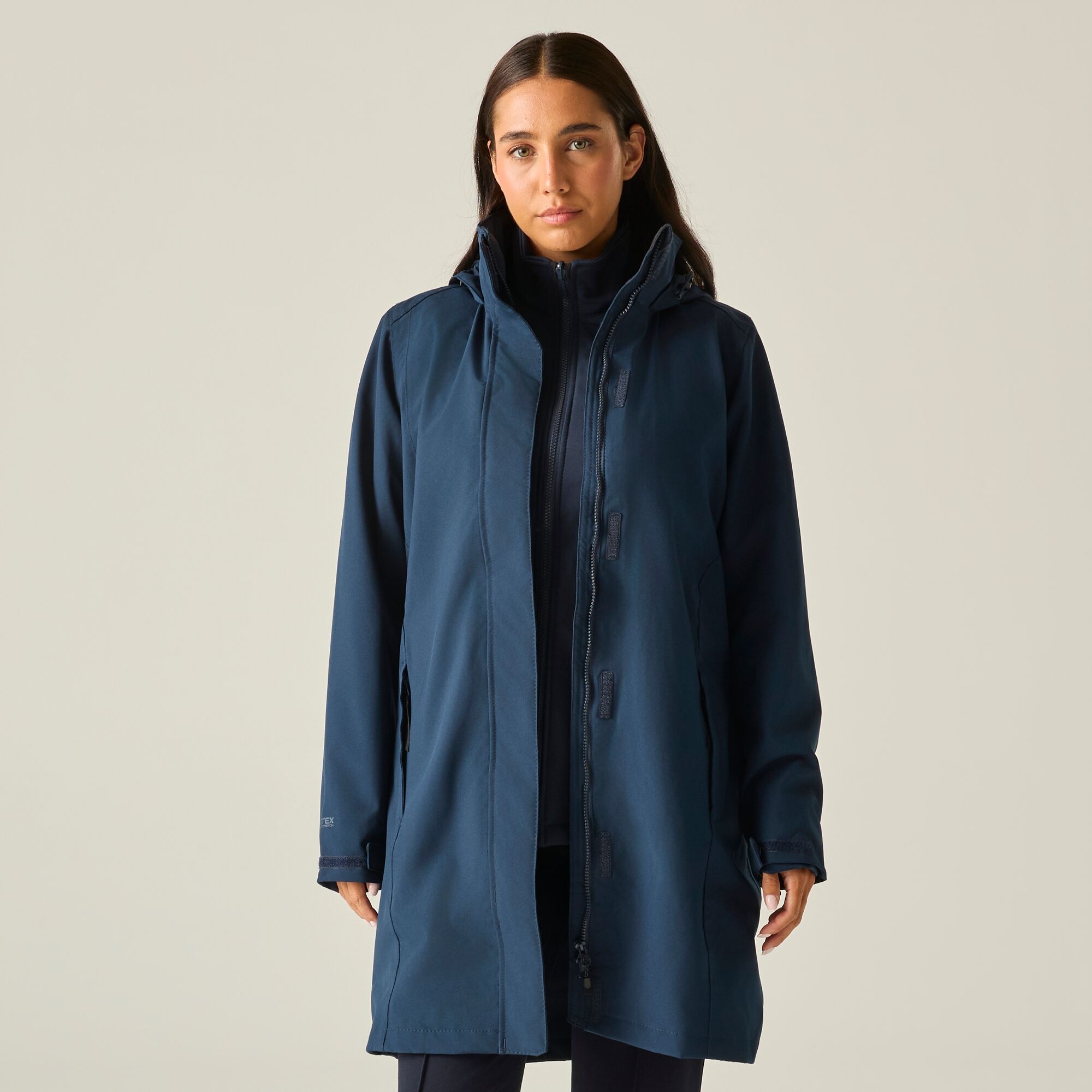 Regatta Professional Women's Winter Waterproof Longline Kingsley 3 In 1 Jacket - Navy Size 12