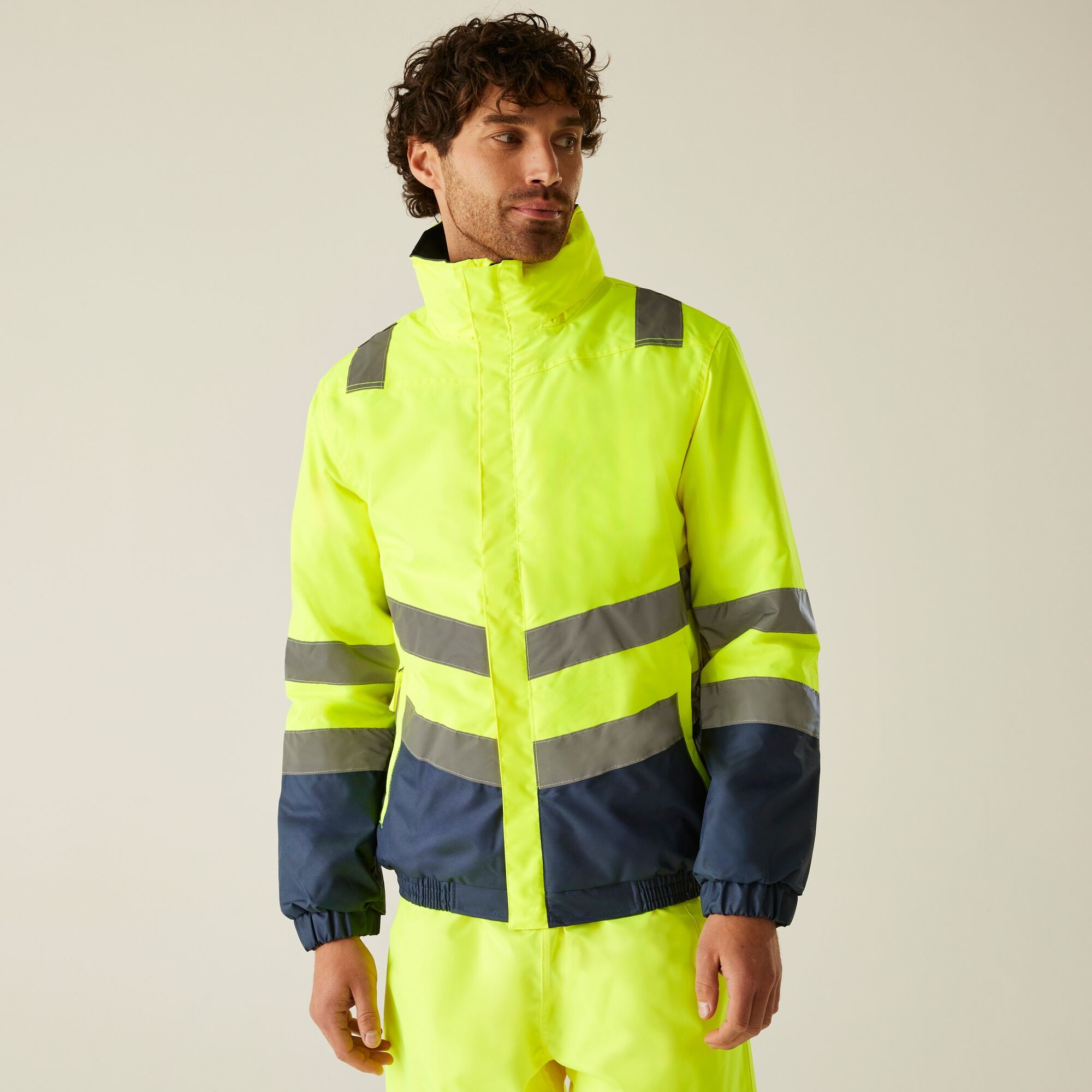 Regatta Professional Men's Waterproof Hi-Vis Bomber Jacket - Yellow Large - Image 1
