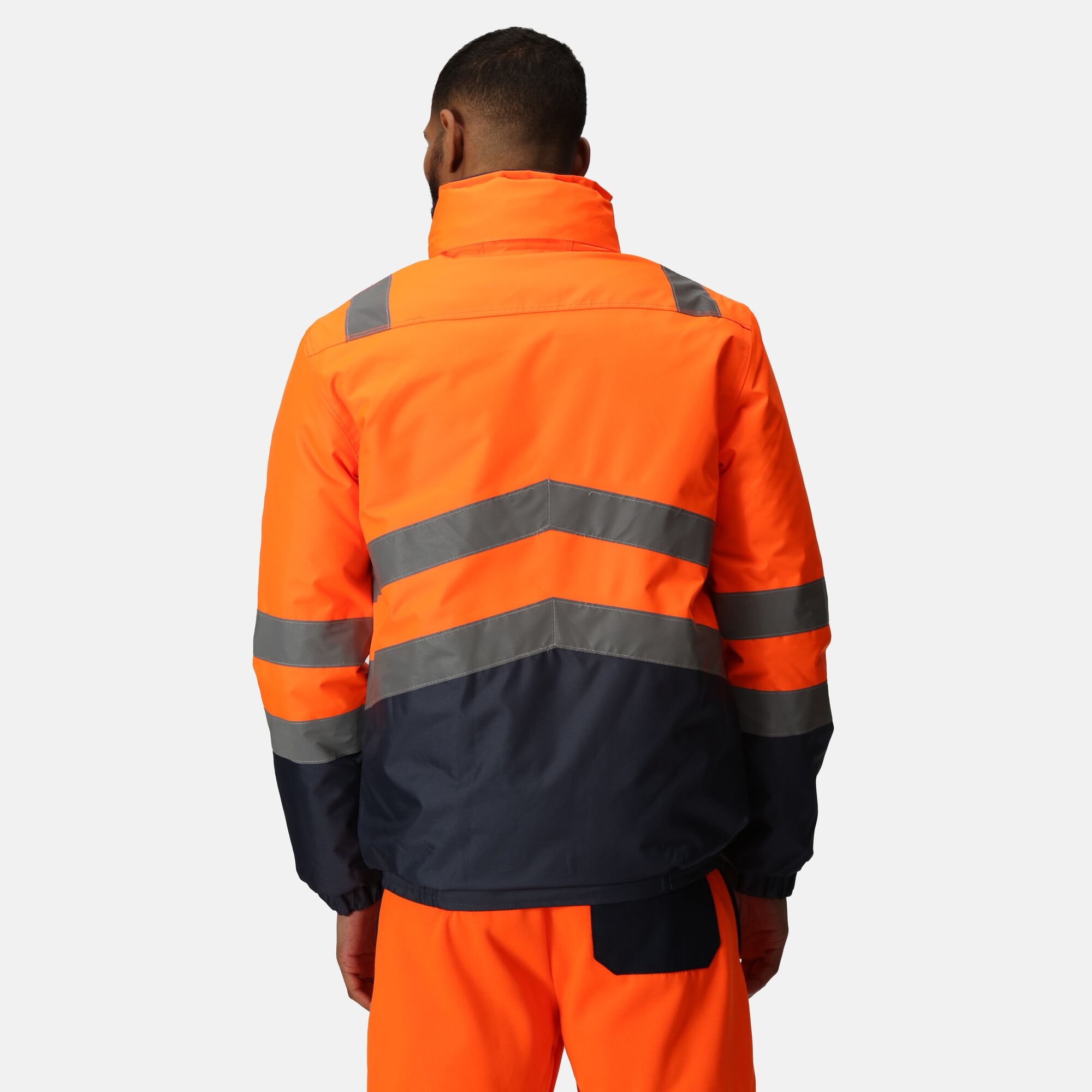 Regatta Professional Męska Kurtka Odblaskowa Pro Hivis Pomarańczowo-granatowy
