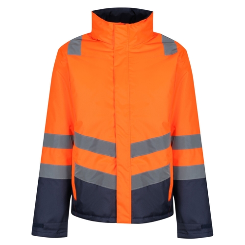 Men's Waterproof Hi-Vis Bomber Jacket - Orange Navy | Regatta UK