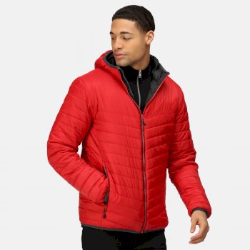 Men's Acadia II Warmloft Down Touch Insulated Hooded Jacket Classic Red Black