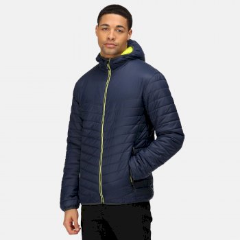 Men's Acadia II Warmloft Down Touch Insulated Hooded Jacket Navy Neon Spring