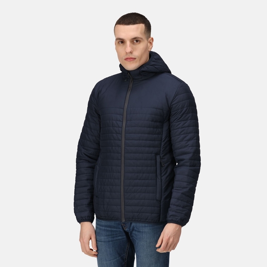 Men's Honestly Made 100% Recycled Insulated Hooded Jacket Navy 
