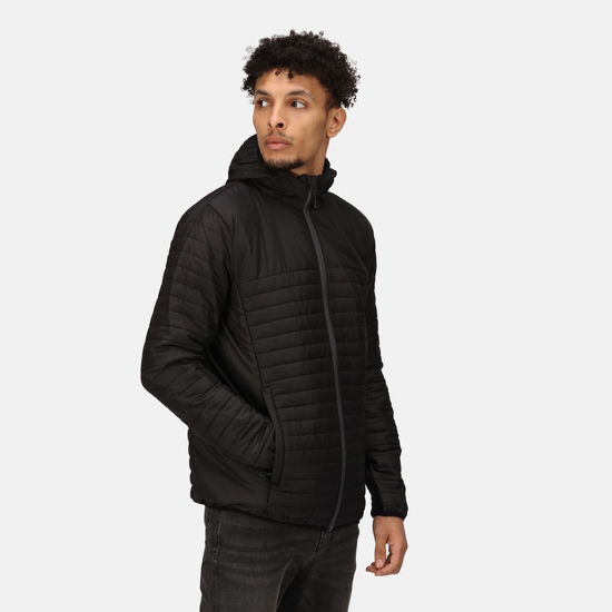 Men's Honestly Made 100% Recycled Insulated Hooded Jacket Black