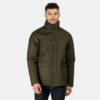 Men's Diamond Quilted Jacket Dark Khaki