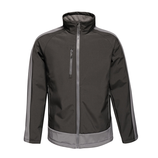 Men's Contrast 3 Layer Printable Softshell Jacket Black Seal Grey