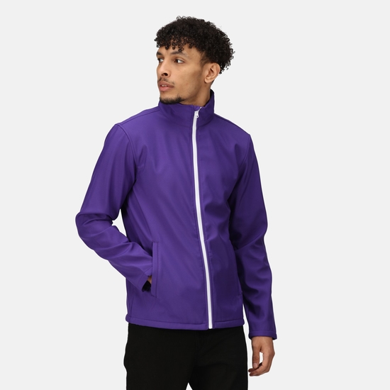 Men's Ablaze Printable Softshell Jacket Vibrant Purple Black