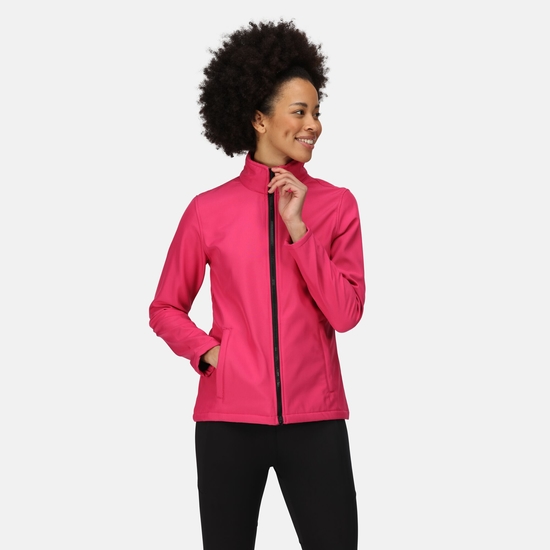 Women's Ablaze Printable Softshell Jacket Hot Pink Black