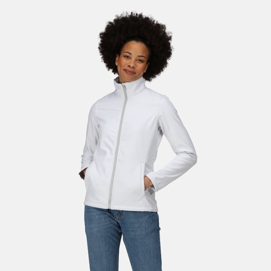 Women's Ablaze Printable Softshell Jacket White Light Steel