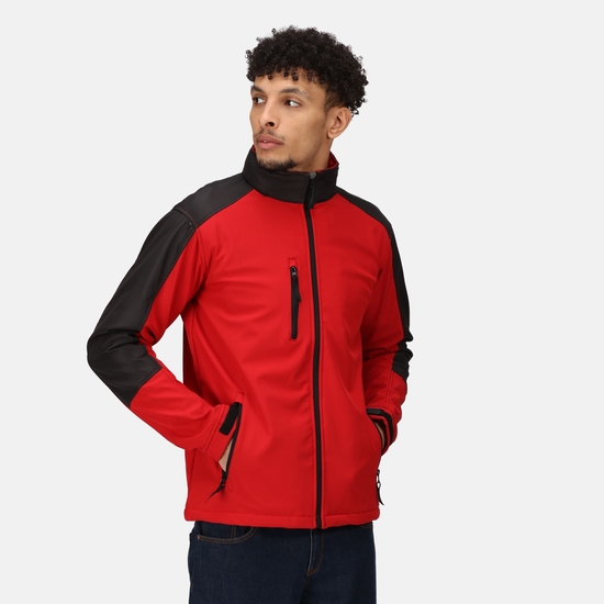 Men's Hydroforce 3 Layer Membrane Hooded Softshell Jacket Classic Red Black