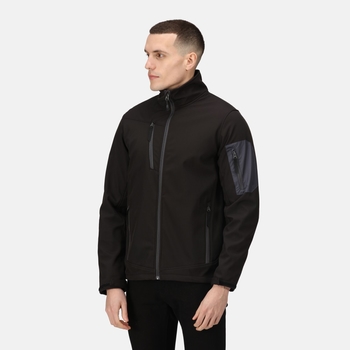 Men's Arcola 3 Layer Membrane Softshell Jacket Black Seal Grey