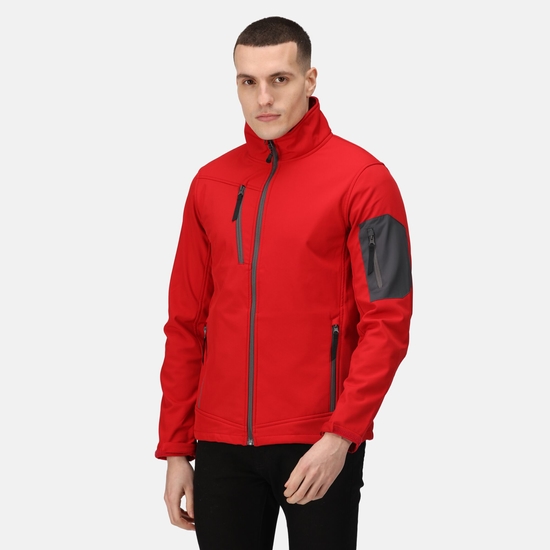 Men's Arcola 3 Layer Membrane Softshell Jacket Classic Red Seal Grey