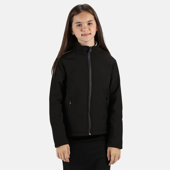 Kids' Classmate Softshell Jacket Black Seal Grey